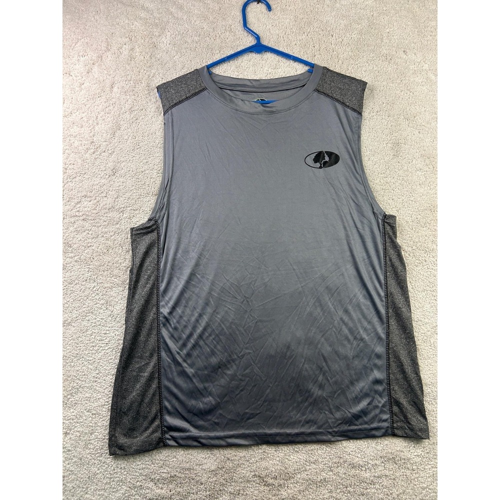 Mossy Oak Shirt Mens Large Gray Sleeveless Athletic Tank Top 100% Polyester